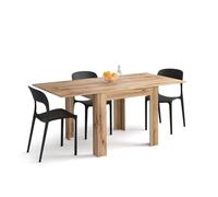 Mobili Fiver, Tavolo Quadrato Allungabile a libro Eldorado, 90x(180) x90 cm, Rovere Rustico, per 4-8 persone, Tavolo Cucina, Made in Italy