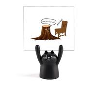 Mobili in legno a forma di molo per sedia, supporto per memo, motivo: gatto nero, decorazione