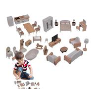 Mobili in Legno per Casa delle Bambole - in Miniatura per Case delle Bambole,Mobili Giocattolo per Bambini,per Casa Viaggio Scuola Asilo e Giochi di Ruolo