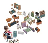 Mobili in Legno per la Casa | per Set Di Gioco In Miniatura - Mobili Da Gioco | per Casa Viaggio Scuola materna Presepe Festa di Ruolo