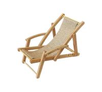 Mobili in miniatura per Doll House, mini sedia da spiaggia - Tiny Wooden Lounge Chair | Doll House Decoration Mobili per bambini adolescenti, modello di ornamento per desktop