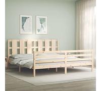 Mobili,Letti e accessori,Letti e telai del letto,Telaio del letto senza materasso Super King Size in legno massello