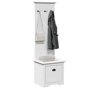 Mobili, panchine, panche portaoggetti e ingressi, armadio corridoio con ganci BODO bianco 50 x 40 x 157 cm