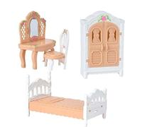 Mobili per Casa delle Bambole 1:12, Marrone, Set camera da letto A | Plastica resistente, Mobili simulazione casa, scene miniatura, Per costruttori diorama