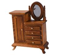 Mobili Per Casa Delle Bambole In Miniatura - Scrivania Da Toeletta In Legno Per Camera Da Letto 112 Con Specchio Mini Tavolo Da Trucco Accessori Per Casa Delle Bambole Per E