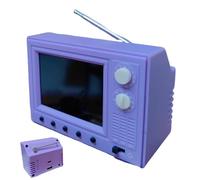 Mobili per casa delle bambole, Mini TV giocattolo per casa delle bambole, Mini TV retrò da 2, 4 pollici con schermo HD 720P, memoria di archiviazione da 8 GB e riproduzione USB, mobili e accessori in