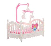 Mobili Per Casa Delle Bambole - Set Per Culla Con Motivo A Cuore Rosa, Ornamenti Per Decorazioni Di Simulazione Di Cartoni Animati, Stazione Per Dormire Decorativa In Miniatura | Elegante Accessorio P