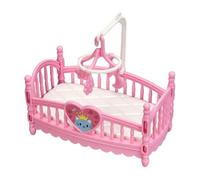 Mobili Per Casa Delle Bambole - Set Per Culla Con Motivo A Cuore Rosa, Ornamenti Per Decorazioni Di Simulazione Di Cartoni Animati, Stazione Per Dormire Decorativa In Miniatura | Elegante Accessorio P