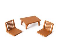 Mobili per Casa delle Bambole Stile, 1 tavolo + 2 sedie | Materiale plastico robusto, Set Mobili ama, Per Decorazioni Tematiche, Per Giovani Costruttori