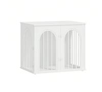 Mobili per gabbia per cani, cuccia per cani da 68 cm per la casa, 3 porte, porta ad arco, cuccia moderna per cani da interno, tavolino laterale, gabbia per cani resistente, 49 x 68 x 56 cm, avorio chi