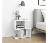 Mobili per La Camera da Letto, Piccola Libreria, Comodino Bianco Lucido 50x30x51,5 cm in Truciolato Adatto per Camera da letto, Soggiorno, Corridoio, Ufficio, Bagno, Appartamento