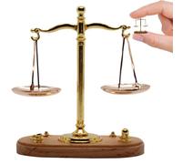Mobili per la casa delle bambole 1:12 Scala della scala mini bilancia con 6 pesi in bilanciamento, modelli di giustizia in miniatura realistica scale di decorazioni della giustizia mobili per la casa