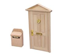 Mobili per la casa delle bambole, porta e mini cassetta delle lettere in scala 1:12, in legno, mobili per casa delle bambole, decorazione per cassetta postale in miniatura, per fai da te, stile 1
