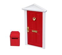 Mobili per la casa delle bambole, porta e mini cassetta delle lettere in scala 1:12, mobili in legno per casa delle bambole, mobili in miniatura, decorazioni per cassetta postale fai da te, stile 2