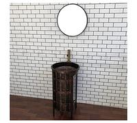 Mobili per lavabo da Bagno, mobiletto da Bagno autoportante sotto Il lavabo mobiletto da Bagno, mobiletto da toeletta in Ferro Rimovibile in Stile Industriale, Grigio, con Specchio (Ottone con specc