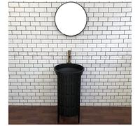 Mobili per Mobile lavabo da Bagno, mobiletto da Bagno autoportante mobiletto da Bagno sottolavello, mobiletto da toeletta in Ferro Rimovibile in Stile Industriale, Grigio, con Specchio (Nero con SPE