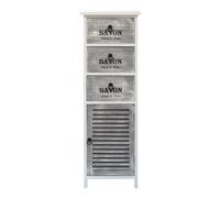Mobiletto Bagno Comodino Cassettiera Grigio 3 Cassetti Anta Legno 102x32x27