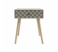 Rebecca Mobili Comodino 1 Cassetto Scandinavo Legno Chiaro Grigio 57x45x30 - RE6117