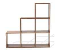 Rebecca Mobili Libreria da Terra, scaffale a gradini Marrone Rovere, MDF, 6 Scomparti, Design Moderno, organizzazione Documenti Oggetti - Misure: 97,5 x 97,5 x 29 cm (HxLxP) - Art. RE6044