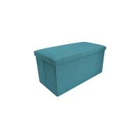 Rebecca Mobili Mobili Rebecca Puff Rettangolare Portaoggetti Azzurro Turchese Tessuto 38x76x38 - tessile RE6173