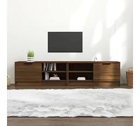 Mobili TV 2 Pezzi in Materiale a Base di Legno con Tre Ripiani e Cassetto, Spazio Contenitivo per Soggiorno, Ideale per Mobili Soggiorno e Credenza Soggiorno, Effetto Rovere Marrone, 80x35x36.5 cm