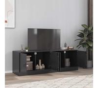 Mobili TV in Acciaio Laminato a Freddo con Ampio Spazio Contenitivo, Stile Moderno e Robusto, Perfetti come Mobili Soggiorno, Credenza Soggiorno e Madia Soggiorno Moderna, Nero, 67x39x44 cm
