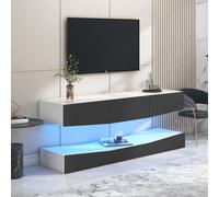 Mobili TV sospesi moderni, tavolo TV da parete con illuminazione a LED, console di intrattenimento multimediale, mobili da soggiorno, grigio Gray