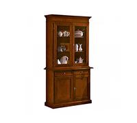 mobili2g MOBILI 2G - CREDENZA VETRINA in Legno Noce Arte POVERA 103X42X210 H (383)