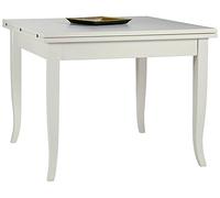 Mobilificio Bisco Venezia Tavolo a Libro, Legno, Laccato Bianco, 100 x 100 x 80 cm