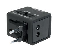 Mobilis 001243 Interno AC 1 A Nero Worldwide Travel Adaptor 2 USB 100-240V