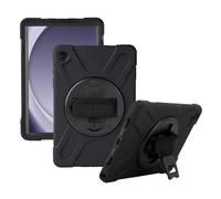 MOBILIS Custodia protettiva rinforzata con tracolla per Galaxy Tab A9+ (SM-X216R / SM-X210R / SM-X216 / SM-X210), custodia protettiva antiurto con treppiede incorporato, colore: Nero