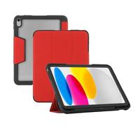 MOBILIS Custodia protettiva ultra rinforzata, retro trasparente e angoli ammortizzanti per iPad 11'' 2025 (11th gen) iPad 10.9'' (10th gen) Rosso