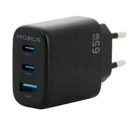 Mobilis Wall Charger 65W 2 USB C+ 1 A GaN Caricabatterie rapido 001364