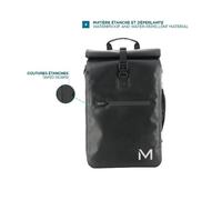 Mobilis Zaino da Bicicletta 25L Scomparto per Laptop 14-15.6'', Borsa da Ciclismo per Ruota Posteriore, Materiale Impermeabile, Nero