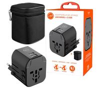 Mobility Lab Adaptatore di Viaggio Universale con 2 Porte USB - Ricarica Rapida 12W - Compatibile con Oltre 200 Paesi - Caricamento Simultaneo di 3 Dispositivi - Prese EU/UK/USA/AUS