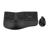 MOBILKTY Lab - Ergo C30W - Tastiera Combo + Mouse Wireless Ergonomico - AZERTY, Poggiapolsi, Disposizione ergonomica, Inclinazione regolabile della tastiera, DPI regolabili - Windows
