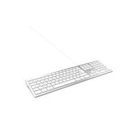 MOBILITY LAB ML304304 - Tastiera cablata Touch Design con 2 USB per Mac - AZERTY - Bianca e argento