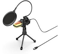 Mobility Lab - ML307176 - Kit Vlogging - Microfono RGB - Filtro antirumore con braccio flessibile - Treppiede da scrivania anti urti, supporto girevole a 180° - per video tiktok/Steam