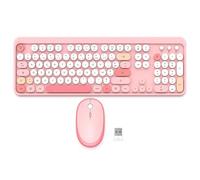 Mobility Lab ML313894 - Tastiera Combo + Mouse Wireless Pure Color - FR AZERTY, tasti piatti e reattivi, design compatto, scorciatoie, tastierino numerico, Compatibilità Windows - Rosa