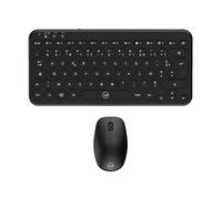 MOBILKTY Lab - CP420W Mini - Combo Mini Tastiera + Mouse Wireless - Tastiera AZERTY compatta con tasti rotondi, mouse con clic silenziosi con DPI regolabili - Windows