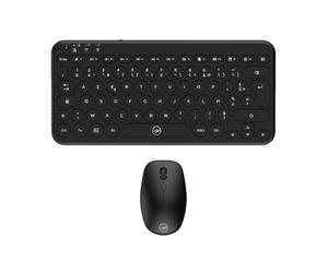 MOBILKTY Lab - CP420W Mini - Combo Mini Tastiera + Mouse Wireless - Tastiera AZERTY compatta con tasti rotondi, mouse con clic silenziosi con DPI regolabili - Windows