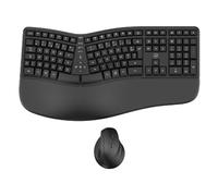 MOBILKTY Lab - Ergo C30W - Tastiera Combo + Mouse Wireless Ergonomico - AZERTY, Poggiapolsi, Disposizione ergonomica, Inclinazione regolabile della tastiera, DPI regolabili - Windows
