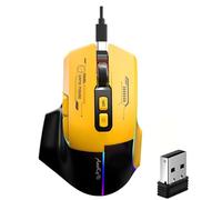 mobiproduct Mouse da gioco wireless, mouse ergonomico con 3 DPI regolabili fino a 1600, 7 tasti programmabili, luci respiratorie RGB, compatibile con laptop, Chromebook, PC, desktop, Mac, notebook