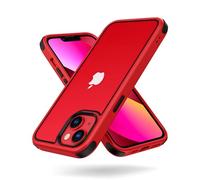 MobNano Compatibile con iPhone 13/14 5G, Custodia Ibrida Ultra Sottile, Paraurti Antiurto in TPU Morbido Anti Graffio per iPhone 13/14 - Rosso/Nero