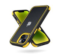 MobNano Compatibile con iPhone 13/14 5G, Custodia Ibrida Ultra Sottile, Paraurti Antiurto in TPU Morbido Anti Graffio per iPhone 13/14 - Nero/Giallo