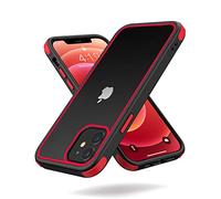 MobNano Cover Compatibile con iPhone 12 Mini, Silicone in TPU, Sottile Antiurto AntiGraffio, Protettiva Custodia Compatibile con iPhone 12 Mini-5.4 Pollici - Nero/Rosso