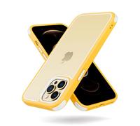 MobNano Cover Compatibile con iPhone 12 Pro Max 6.7 Pollici, Sottile Antiurto, Custodia Protettiva AntiGraffio - Giallo/Bianco