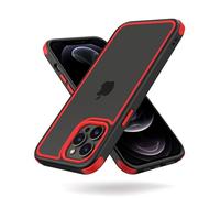 MobNano Cover Compatibile con iPhone 12 Pro Max 6.7 Pollici, Sottile Antiurto, Custodia Protettiva AntiGraffio - Nero/Rosso