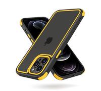 MobNano Cover Compatibile con iPhone 12 Pro Max 6.7 Pollici, Sottile Antiurto, Custodia Protettiva AntiGraffio - Nero/Giallo