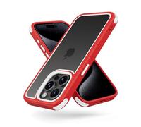 MobNano Cover Compatibile con iPhone 15 Pro, Sottile Antiurto AntiGraffio, Protettiva Custodia Compatibile con iPhone 15 Pro, 6.1 Pollici - Rosso/Bianco